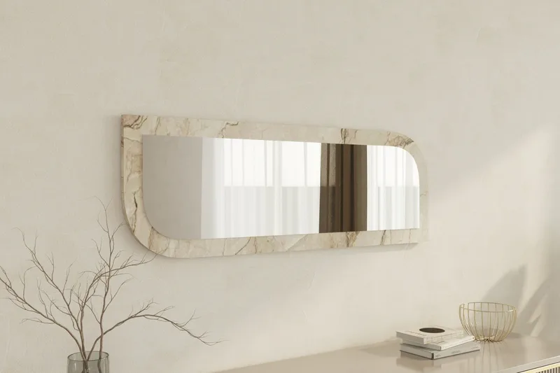 Ayana Vägghängd Spegel 40 cm - Beige - Inredning - Spegel - Hallspegel