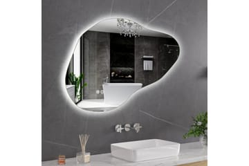 Badrumsspegel 100x65 cm med LED-belysning och anti-fog - Inredning - Spegel - Hallspegel