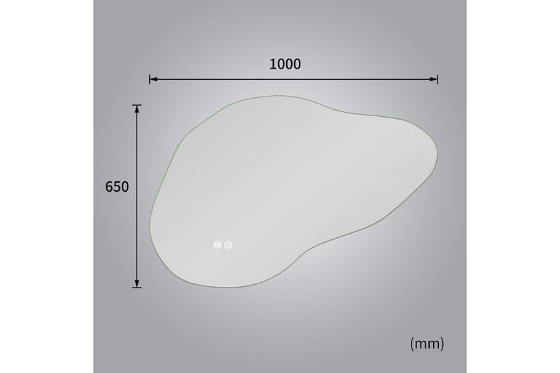 Badrumsspegel 100x65 cm med LED-belysning och anti-fog - Inredning - Spegel - Hallspegel