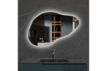 Badrumsspegel 100x65 cm med LED-belysning och anti-fog - Inredning - Spegel - Hallspegel