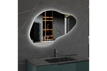 Badrumsspegel 90x60 cm med LED-belysning och anti-fog - Inredning - Spegel - Hallspegel