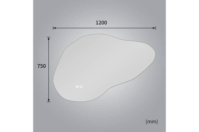Badrumsspegel 90x60 cm med LED-belysning och anti-fog - Inredning - Spegel - Hallspegel