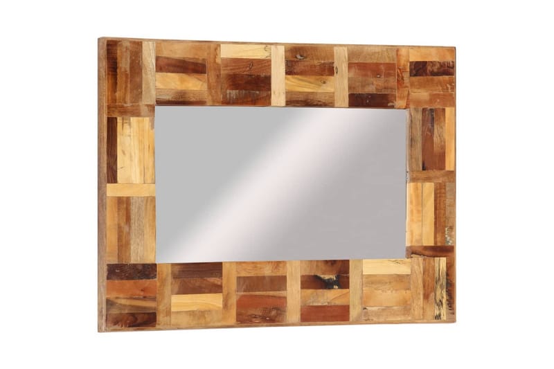 beBasic Väggspegel massivt återvunnet trä 50x80 cm - Flerfärgsdesign - Hallspegel - Väggspegel