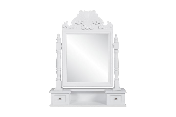 Bordsspegel med justerbar rektangulär spegel MDF - Vit - Bordsspegel