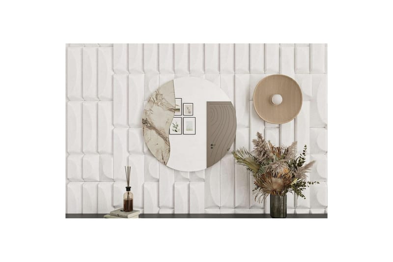 Buhem Vägghängd Spegel Rund 60 cm - Beige - Inredning - Spegel - Hallspegel