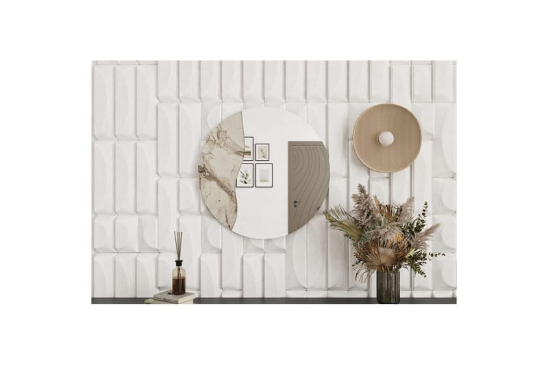 Buhem Vägghängd Spegel Rund 60 cm - Beige - Inredning - Spegel - Hallspegel