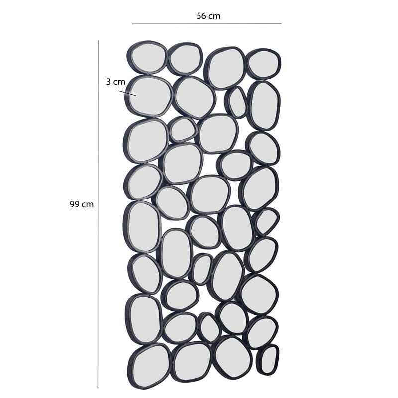 Corano Väggspegel 56x99 cm Organisk Asymmetrisk - Svart och silverfärgad - Inredning - Spegel - Hallspegel