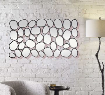 Corano Väggspegel 56x99 cm Organisk Asymmetrisk - Svart och silverfärgad - Inredning - Spegel - Hallspegel