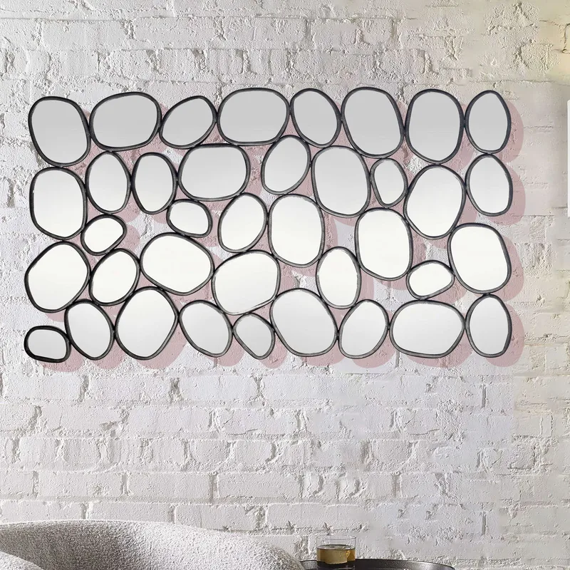 Corano Väggspegel 56x99 cm Organisk Asymmetrisk - Svart och silverfärgad - Inredning - Spegel - Hallspegel