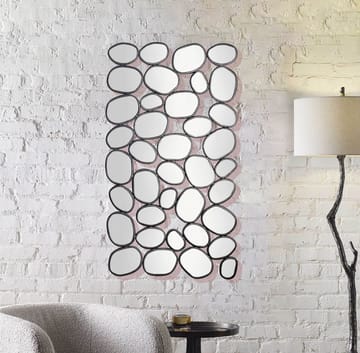 Corano Väggspegel 56x99 cm Organisk Asymmetrisk - Svart och silverfärgad - Inredning - Spegel - Hallspegel