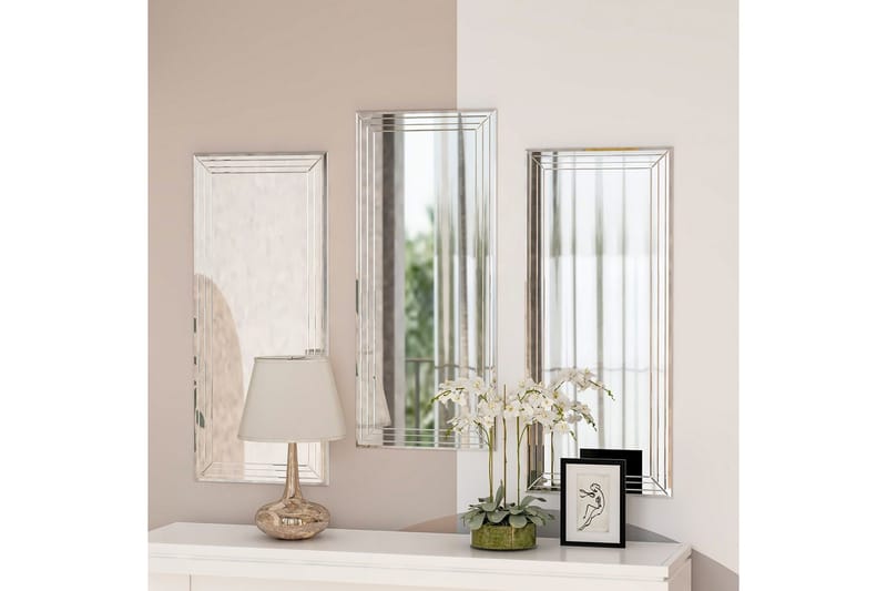 Dekorativt Spegelset (3 Delar) Heba Neom Transparent - Multifärgad - Inredning - Spegel - Hallspegel