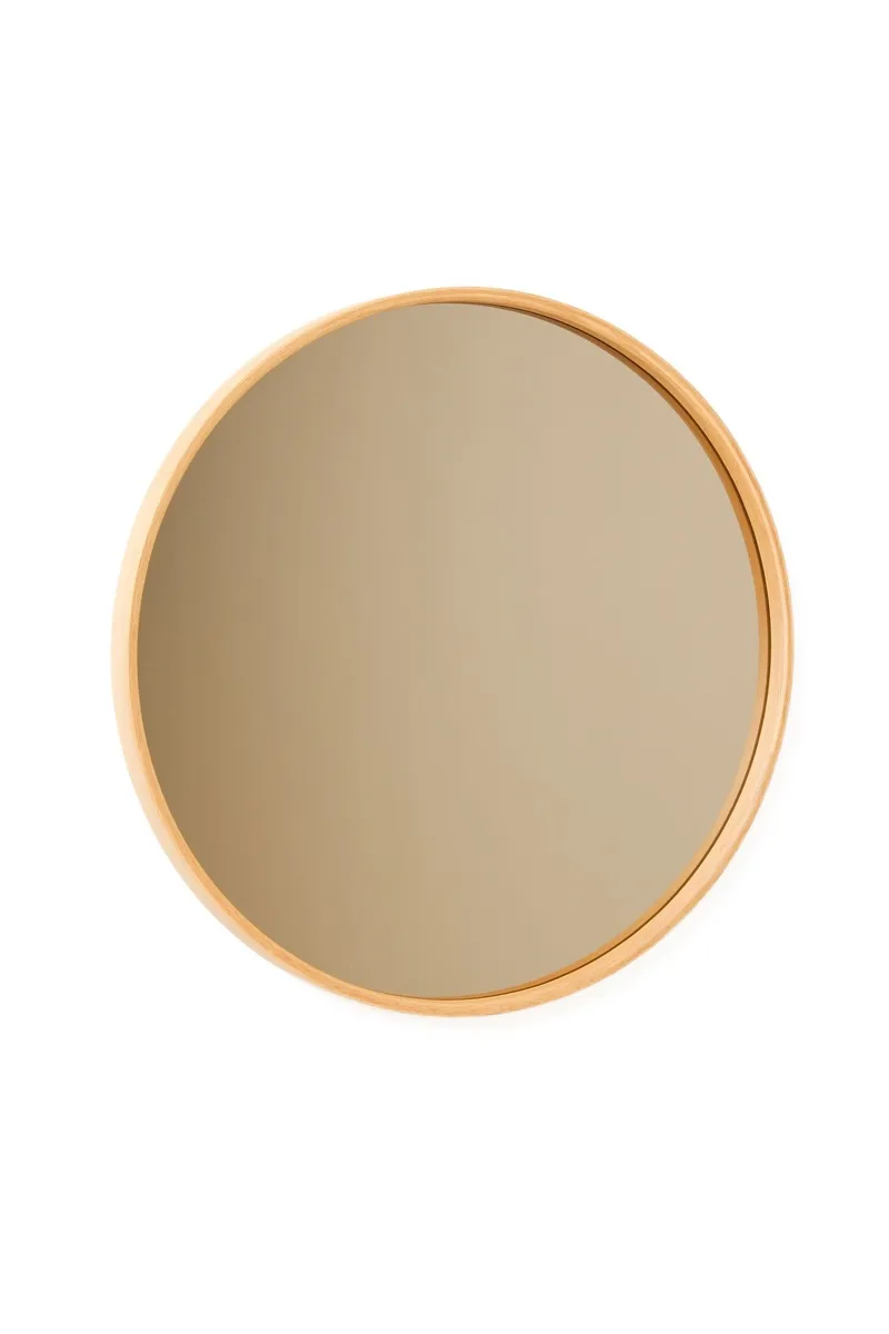 Dravik Dekorativ spegel 30x30x4 cm, Vit ram med ekfärgade detaljer