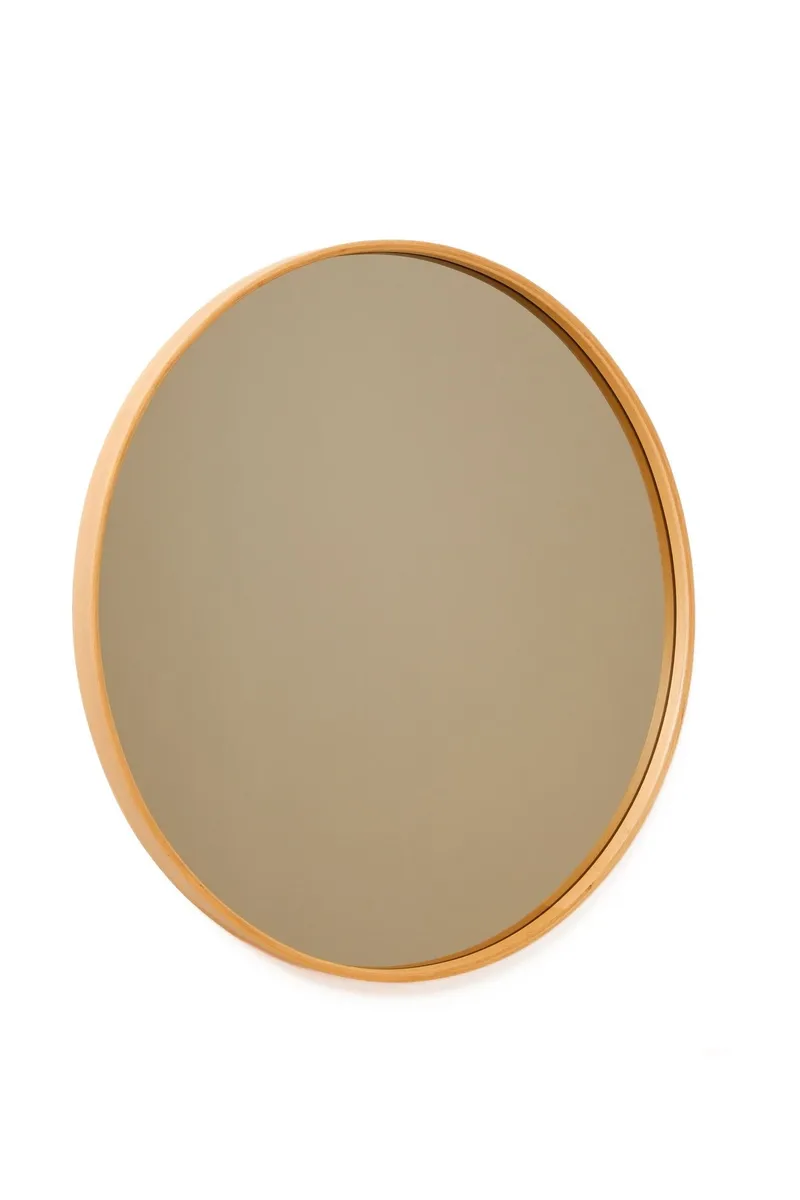 Dravik Dekorativ spegel 30x30x4 cm - Vit ram med ekfärgade detaljer - Inredning - Spegel - Hallspegel