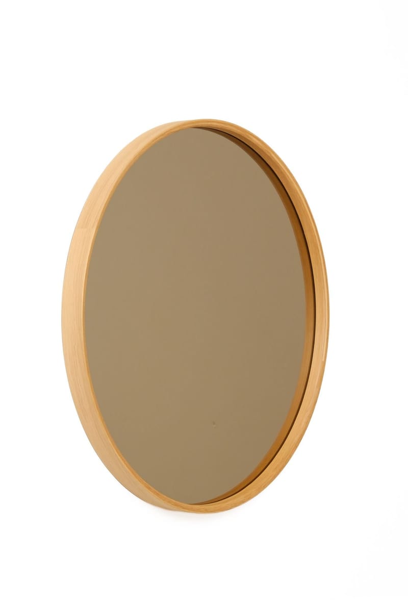 Dravik Dekorativ spegel 40x40x4 cm - vit ram med ekdetaljer - Inredning - Spegel - Hallspegel