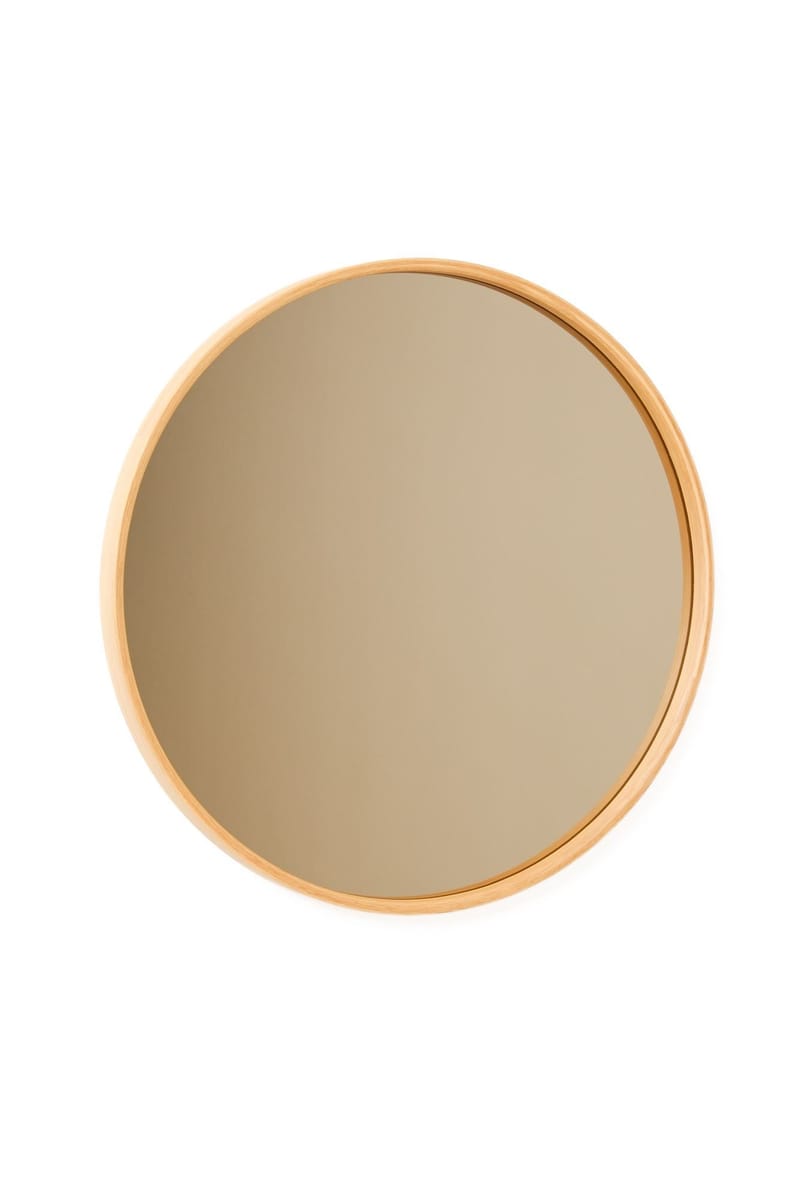 Dravik Dekorativ spegel 80x80x4 cm - Vit spegel med ekdetaljer - Inredning - Spegel - Hallspegel