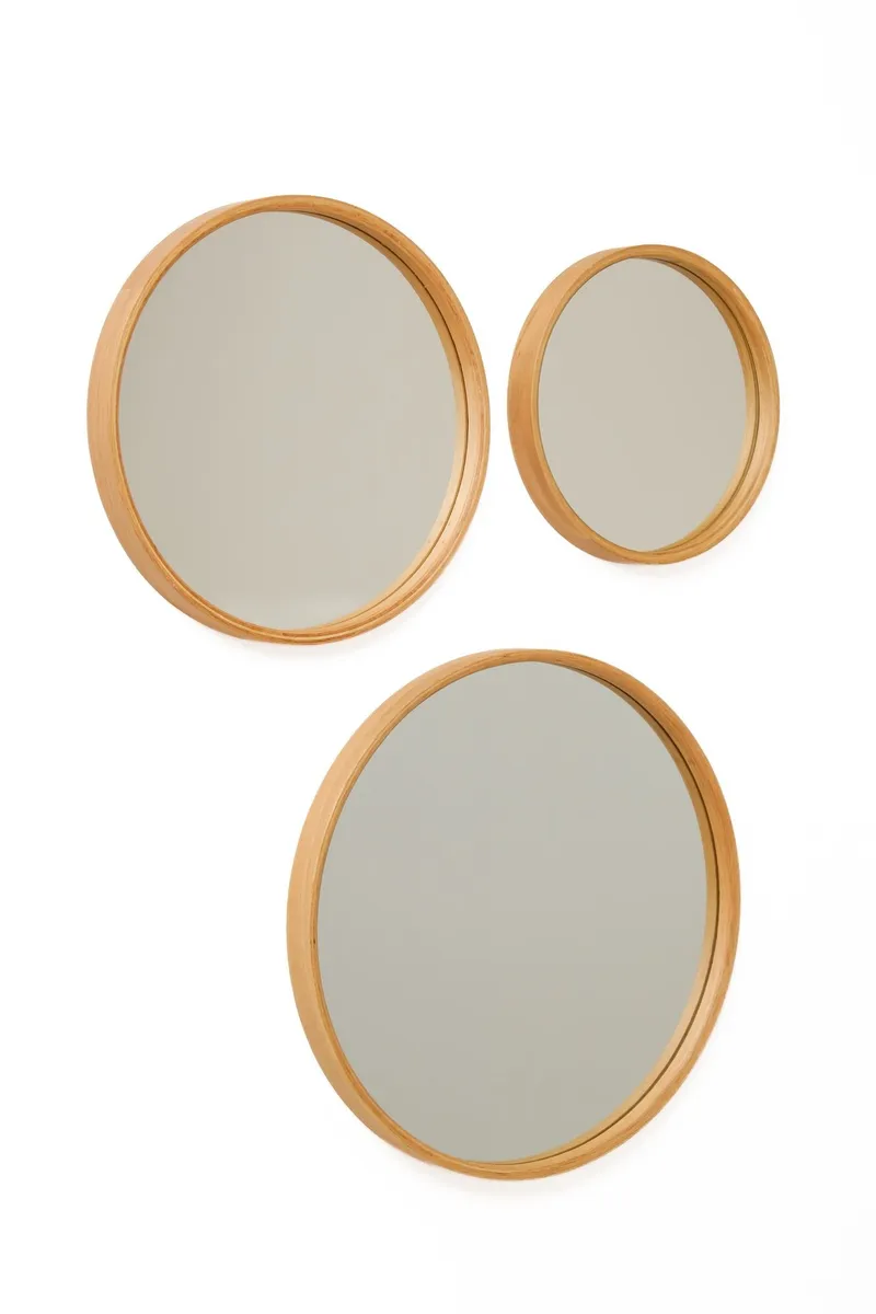 Dravik Dekorativ spegelset (3 delar) 50x50x4 cm, Ek