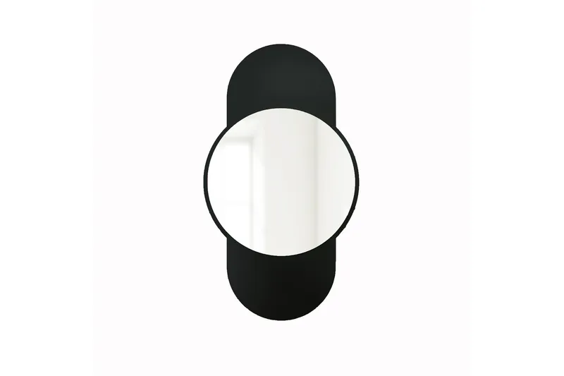 Ewelina Vägghängd Spegel Rund 60 cm, Svart