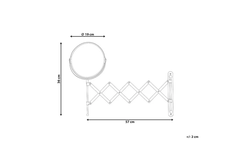 Förlängningsbar väggsminkspegel Yvelines - Inredning - Spegel - Sminkspegel