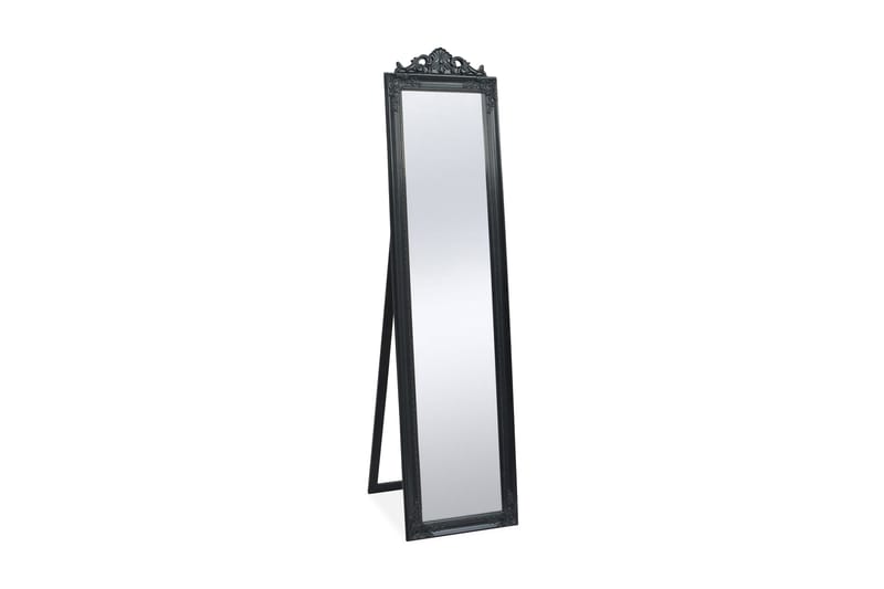 Fristående spegel i barockstil 160x40 cm svart - Svart - Golvspegel - Helkroppsspegel