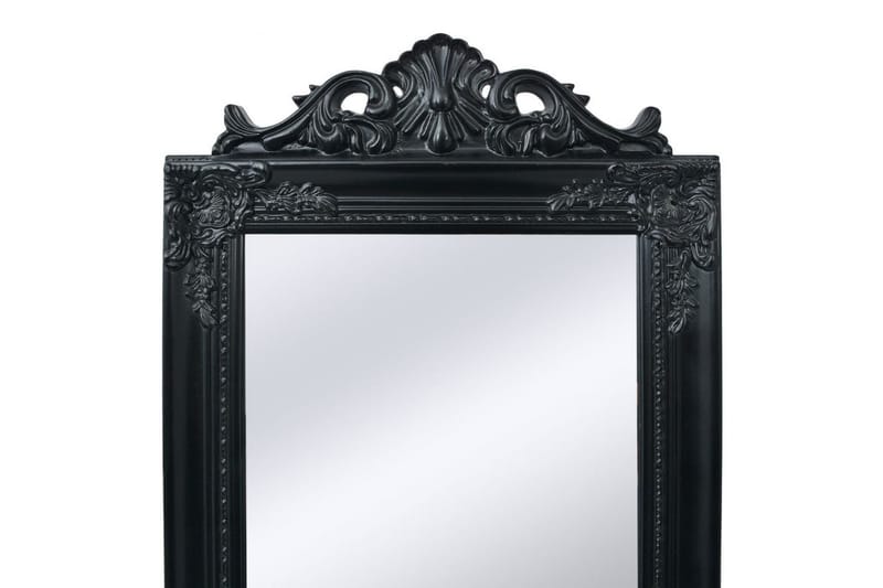 Fristående spegel i barockstil 160x40 cm svart - Svart - Golvspegel - Helkroppsspegel