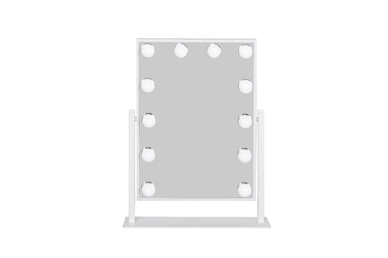 Glow Liten Sminkspegel på fot 36,5 cm med LED Belysning/Lampor Holywood spegel, Vit