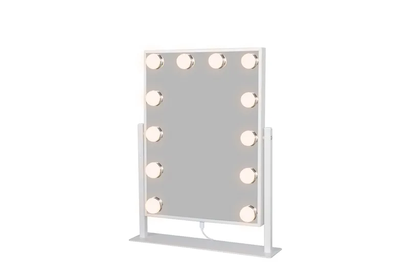 Glow Liten Sminkspegel på fot 36,5 cm med LED Belysning/Lampor Holywood spegel - Vit - Inredning - Spegel - Spegel med belysning