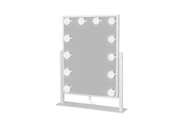 Glow Liten Sminkspegel på fot 36,5 cm med LED Belysning/Lampor Holywood spegel - Vit - Inredning - Spegel - Spegel med belysning