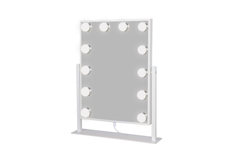 Glow Liten Sminkspegel på fot 36,5 cm med LED Belysning/Lampor Holywood spegel - Vit - Inredning - Spegel - Spegel med belysning