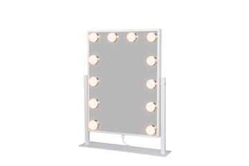 Glow Liten Sminkspegel på fot 36,5 cm med LED Belysning/Lampor Holywood spegel - Vit - Inredning - Spegel - Spegel med belysning