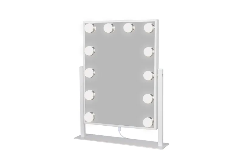 Glow Liten Sminkspegel på fot 36,5 cm med LED Belysning/Lampor Holywood spegel - Vit - Inredning - Spegel - Spegel med belysning