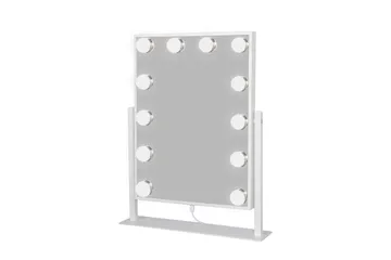 Glow Liten Sminkspegel på fot 36,5 cm med LED Belysning/Lampor Holywood spegel - Vit - Inredning - Spegel - Spegel med belysning