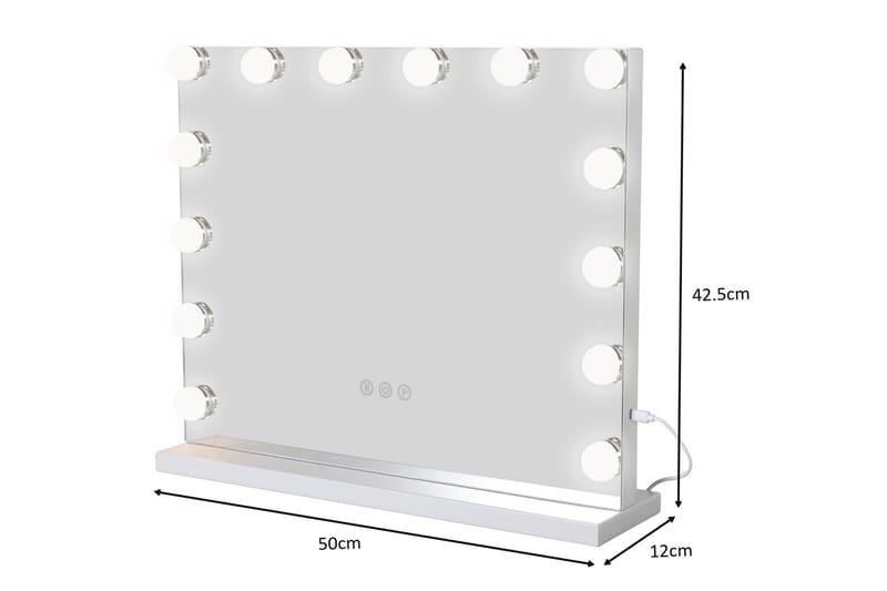 Glow Sminkspegel 50 cm med LED Belysning - Vit - Inredning - Spegel - Sminkspegel