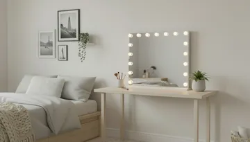 Glow Stor sminkspegel 70 cm med belysning lampor - Hollywood spegel med USB-charging - Vit - Inredning - Spegel - Sminkspegel