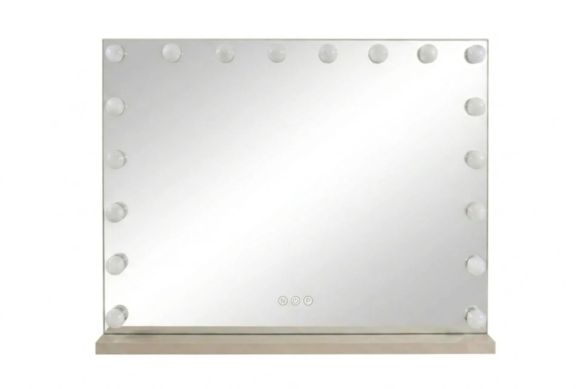 Glow Stor sminkspegel 80 cm med belysning lampor - Hollywood spegel med USB-charging - Beige