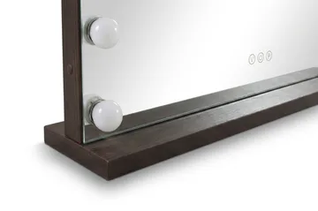 Glow Stor sminkspegel 80 cm med belysning lampor - Hollywood spegel med USB-charging - Brun - Inredning - Spegel - Spegel med belysning