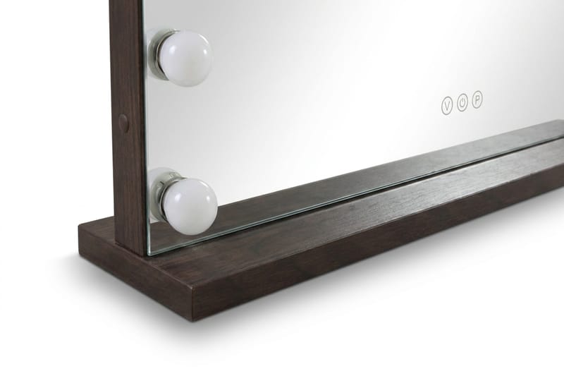 Glow Stor sminkspegel 80 cm med belysning lampor - Hollywood spegel med USB-charging - Brun - Inredning - Spegel - Spegel med belysning