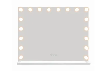 Glow Stor sminkspegel 80 cm med belysning lampor - Hollywood spegel med USB-laddning - Vit - Inredning - Spegel - Spegel med belysning