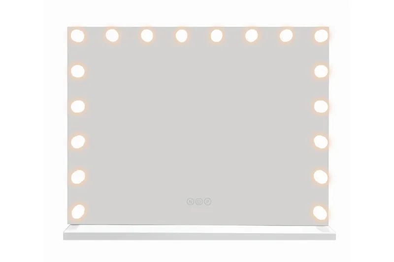 Glow Stor sminkspegel 80 cm med belysning lampor - Hollywood spegel med USB-laddning - Vit - Inredning - Spegel - Spegel med belysning