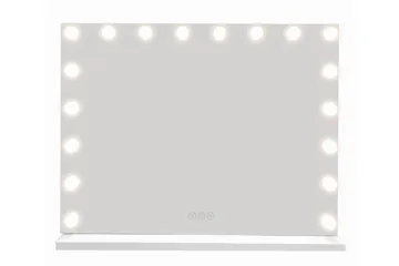 Glow Stor sminkspegel 80 cm med belysning lampor - Hollywood spegel med USB-laddning - Vit - Inredning - Spegel - Spegel med belysning
