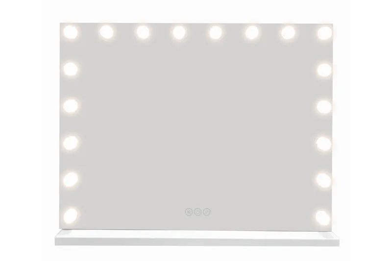 Glow Stor sminkspegel 80 cm med belysning lampor - Hollywood spegel med USB-laddning - Vit - Inredning - Spegel - Spegel med belysning