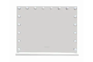 Glow Stor sminkspegel 80 cm med belysning lampor - Hollywood spegel med USB-laddning - Vit - Inredning - Spegel - Spegel med belysning