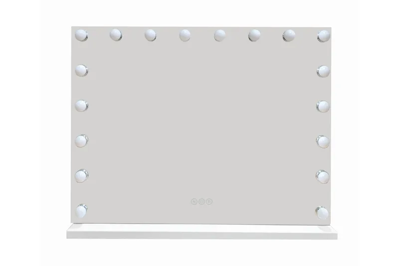 Glow Stor sminkspegel 80 cm med belysning lampor - Hollywood spegel med USB-laddning - Vit - Inredning - Spegel - Spegel med belysning