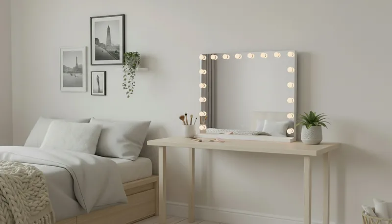 Glow Stor sminkspegel 80 cm med belysning lampor - Hollywood spegel med USB-laddning - Vit - Inredning - Spegel - Spegel med belysning