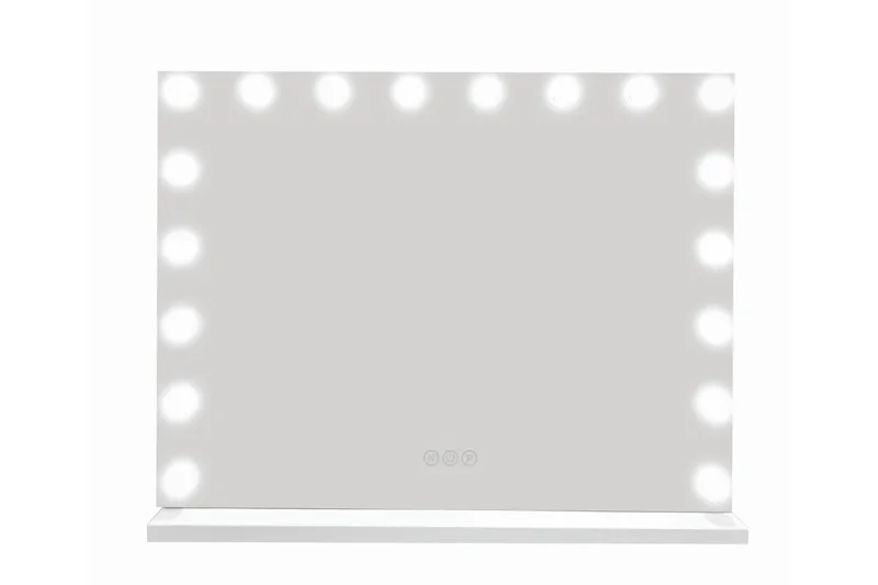 Glow Stor sminkspegel 80 cm med belysning lampor - Hollywood spegel med USB-laddning - Vit - Inredning - Spegel - Spegel med belysning