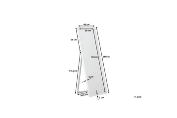 Torcy Spegel 40 cm - Vit - Inredning - Spegel - Golvspegel