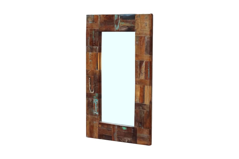 Spegel massivt återvunnet trä 80x50 cm - Flerfärgad - Hallspegel - Väggspegel