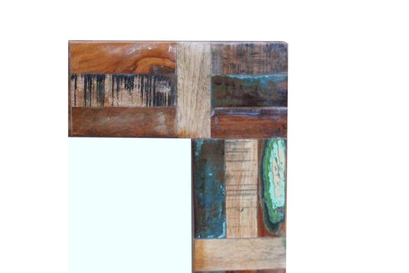 Spegel massivt återvunnet trä 80x50 cm - Flerfärgad - Hallspegel - Väggspegel