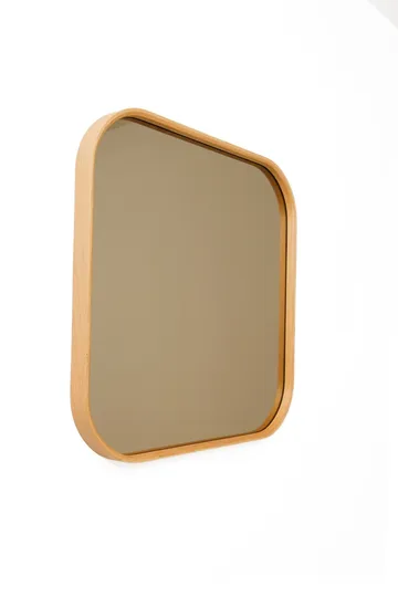 Invald Dekorativ spegel 95x95x4 cm - Vit ram med ekdetaljer - Inredning - Spegel - Hallspegel
