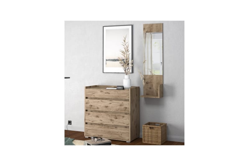 Kosmo Vägghängd Spegel Rectangulär 32x114 cm - Grå - Inredning - Spegel - Hallspegel