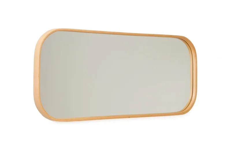 Lenvor Dekorativ spegel 103x42x4 cm - Vit ram med ekdetaljer - Inredning - Spegel - Hallspegel